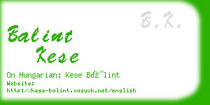 balint kese business card